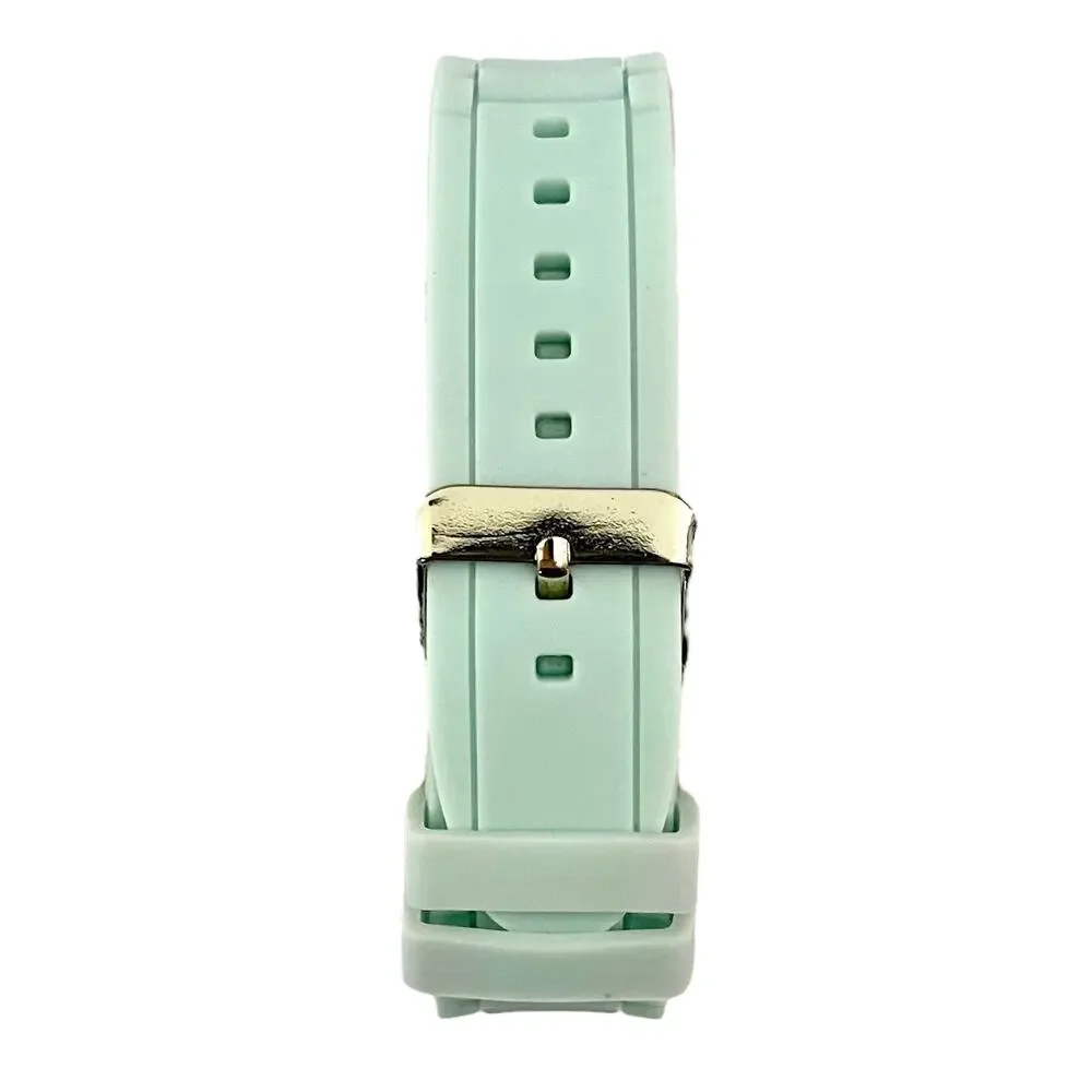 Women's SILICONE BAND WATCH Aqua Blue NEW BATTERY